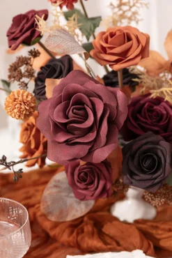 DIY Designer Flower Boxes in Burgundy & Burnt Orange