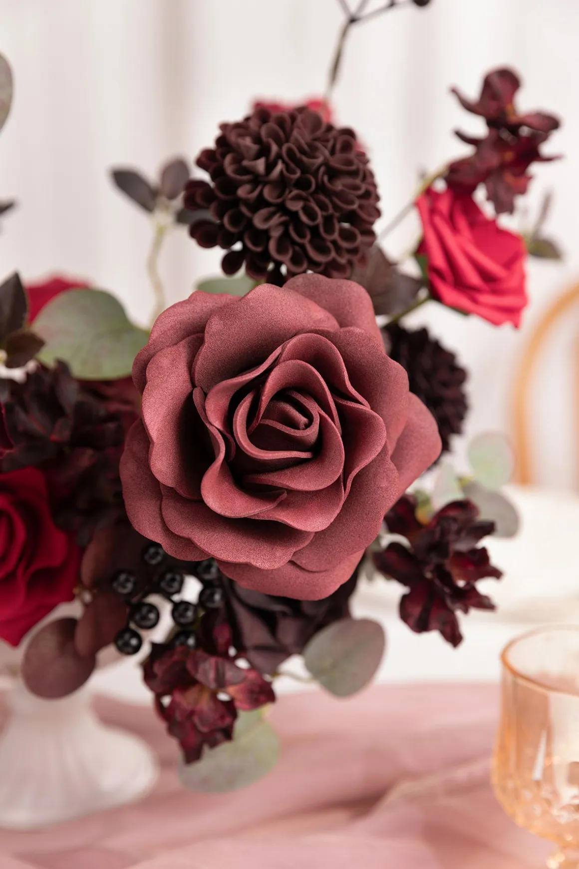 DIY Designer Flower Boxes in Burgundy & Black Baccara (Deluxe Box)