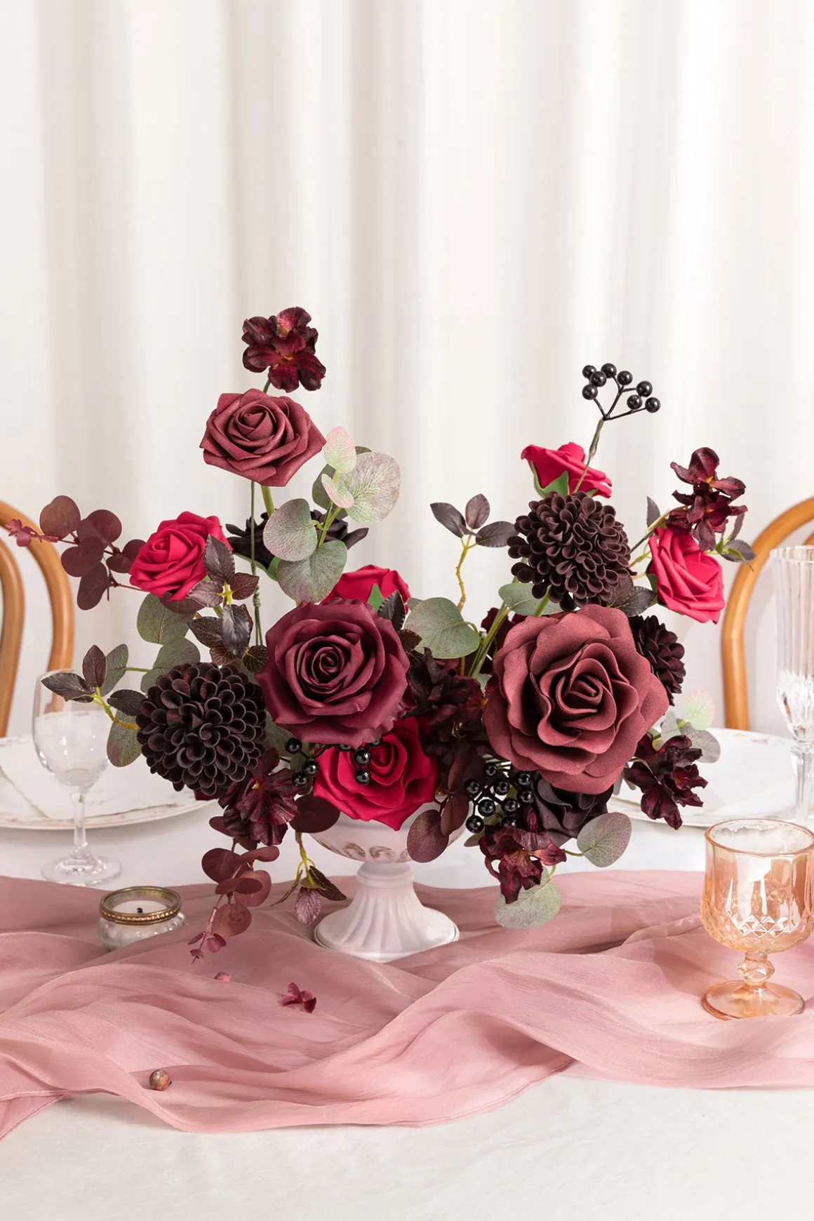 DIY Designer Flower Boxes in Burgundy & Black Baccara (Deluxe Box)