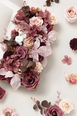 DIY Designer Flower Boxes in Burgundy & Dusty Rose