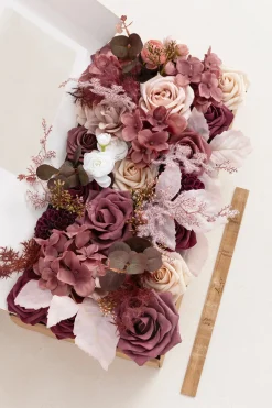DIY Designer Flower Boxes in Burgundy & Dusty Rose
