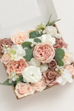 DIY Designer Flower Boxes in Dusty Rose & Cream