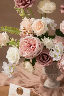 DIY Designer Flower Boxes in Dusty Rose & Cream