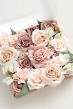 DIY Designer Flower Boxes in Dusty Rose & Cream