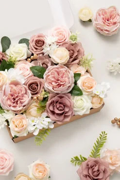 DIY Designer Flower Boxes in Dusty Rose & Cream