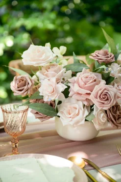 DIY Designer Flower Boxes in Dusty Rose & Cream