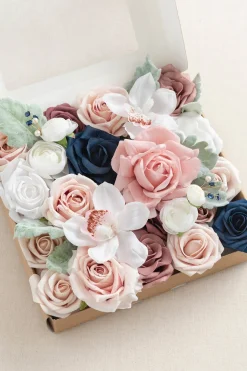 DIY Designer Flower Boxes in Dusty Rose & Navy