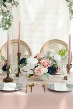 DIY Designer Flower Boxes in Dusty Rose & Navy