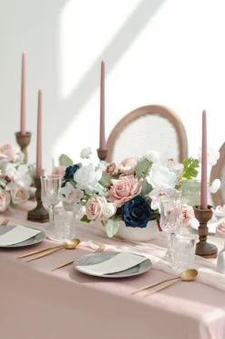 DIY Designer Flower Boxes in Dusty Rose & Navy