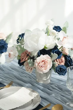 DIY Designer Flower Boxes in Dusty Rose & Navy