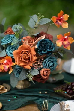 DIY Designer Flower Boxes in Dark Teal & Burnt Orange
