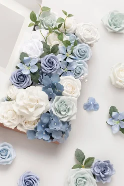 DIY Designer Flower Boxes in Dusty Blue & Navy