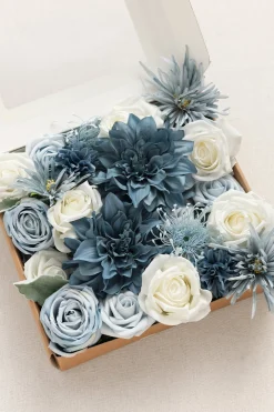 DIY Designer Flower Boxes in Dusty Blue & Navy