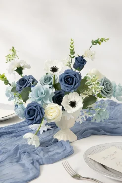 DIY Designer Flower Boxes in Dusty Blue & Navy