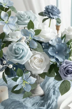 DIY Designer Flower Boxes in Dusty Blue & Navy