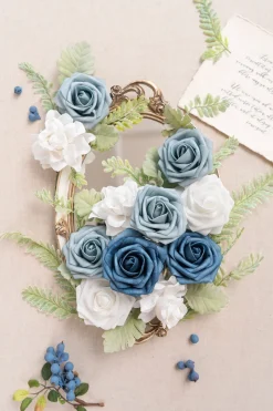 DIY Designer Flower Boxes in Dusty Blue & Navy