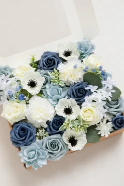 DIY Designer Flower Boxes in Dusty Blue & Navy