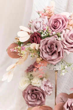 DIY Designer Flower Boxes in Dusty Rose & Mauve