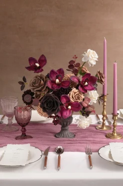 DIY Designer Flower Boxes in Earth Brown & Black Baccara & Plum