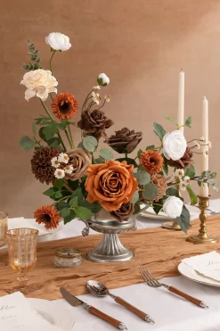 DIY Designer Flower Boxes in Earth Brown & Sand Beige & Burnt Orange (Deluxe Box)
