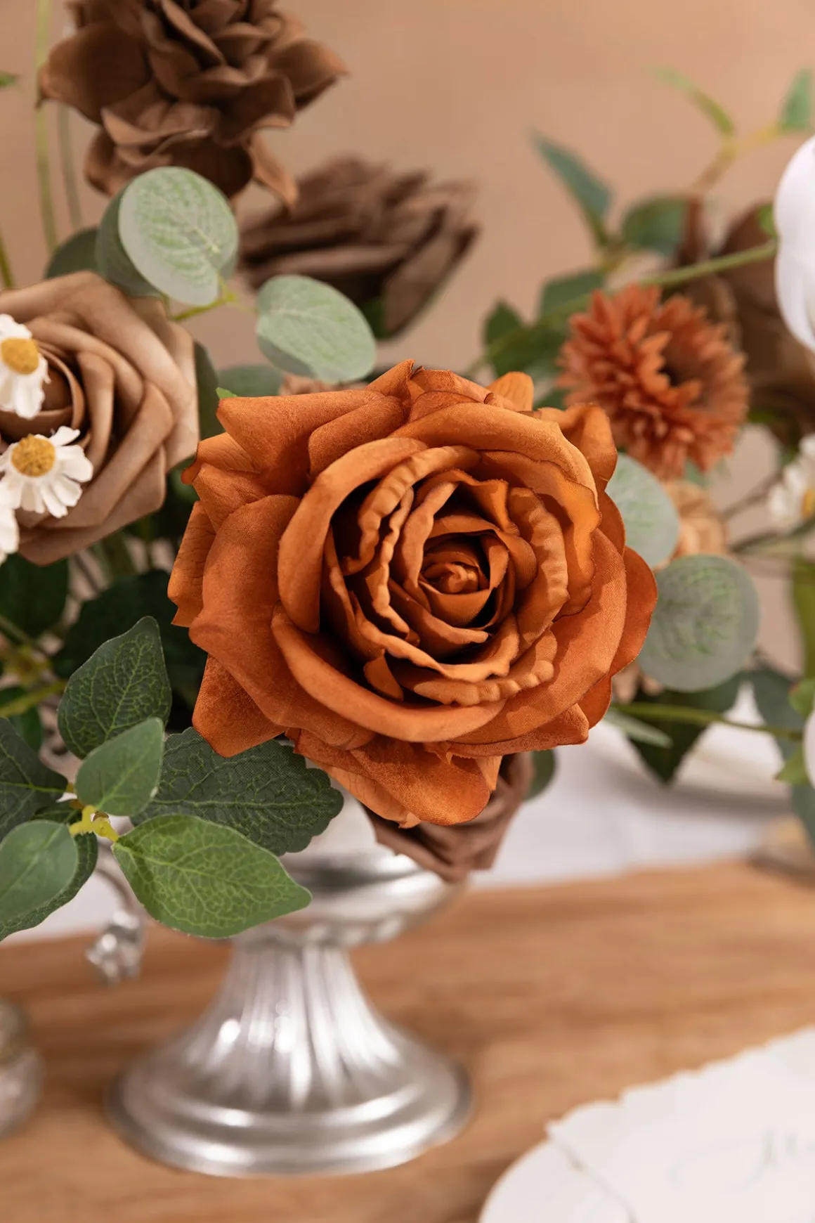 DIY Designer Flower Boxes in Earth Brown & Sand Beige & Burnt Orange (Deluxe Box)