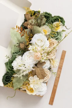 DIY Designer Flower Boxes in Emerald Green & Tawny Beige
