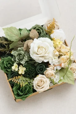 DIY Designer Flower Boxes in Evelyn Emerald & Tawny Beige (Grand Box) | Clearance