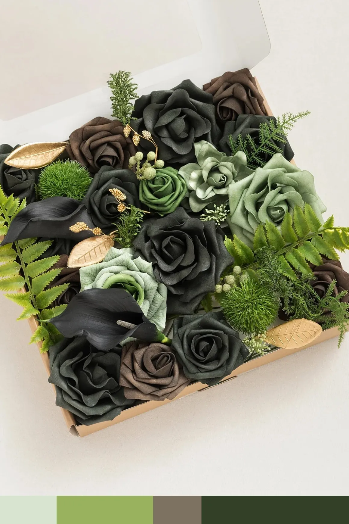 DIY Designer Flower Boxes in Forest Green & Gold Grand Box | Clearance