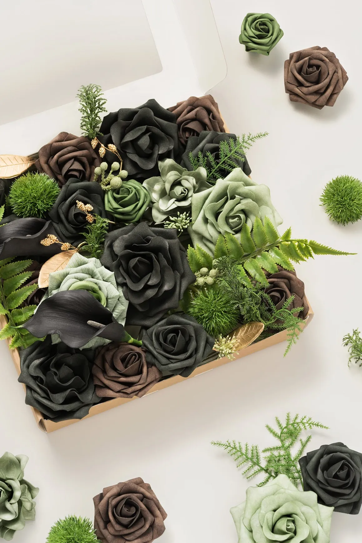 DIY Designer Flower Boxes in Forest Green & Gold Grand Box | Clearance