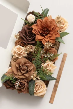 DIY Designer Flower Boxes in Walnut Brown & Burnt Orange