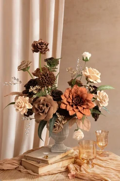 DIY Designer Flower Boxes in Walnut Brown & Burnt Orange