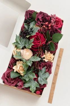 DIY Designer Flower Box in Bordeaux Red & Wine | Clearance