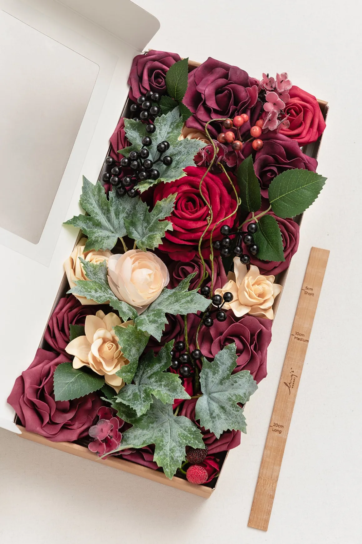 DIY Designer Flower Box in Bordeaux Red & Wine | Clearance