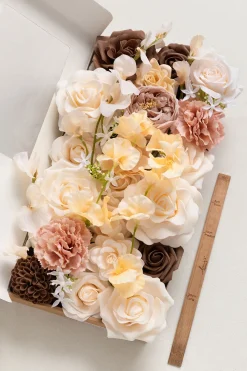 DIY Designer Flower Box in Earth Brown & Butter Yellow | Clearance