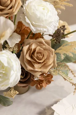 DIY Designer Flower Box in Earth Brown & Tawny Beige