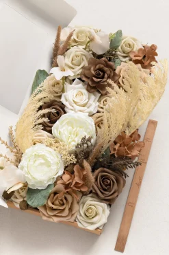 DIY Designer Flower Box in Earth Brown & Tawny Beige