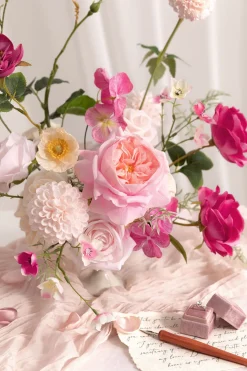 DIY Designer Flower Box in Powder Pink & Berry Pink & Cream