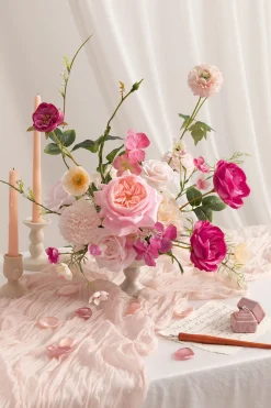 DIY Designer Flower Box in Powder Pink & Berry Pink & Cream
