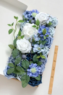 DIY Designer Flower Box in Timeless French Blue & White (Deluxe Box) | Clearance