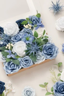 DIY Designer Flower Box in Timeless French Blue & White