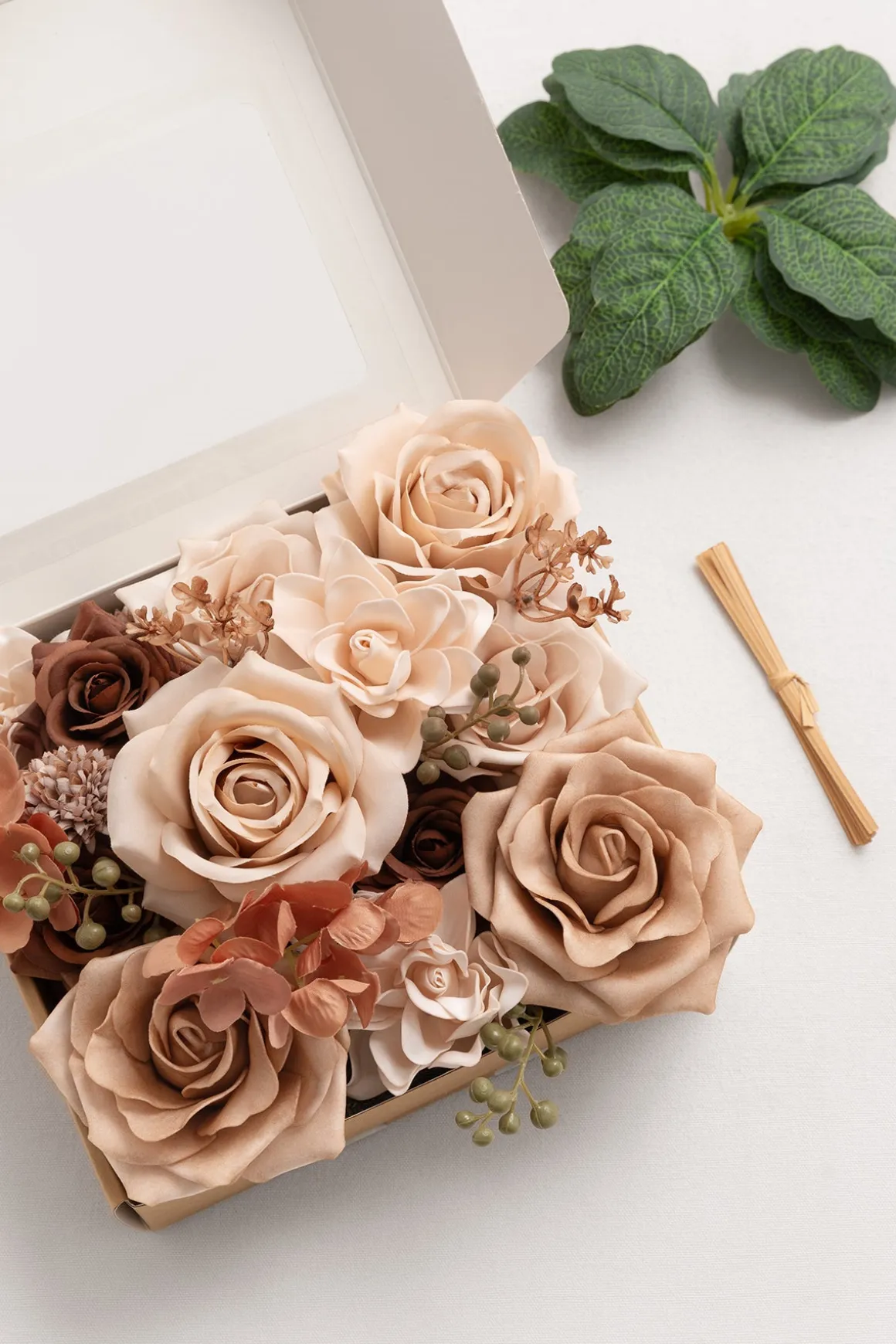 DIY Flower Box - Earth Brown & Sand Beige Roses(25pcs)