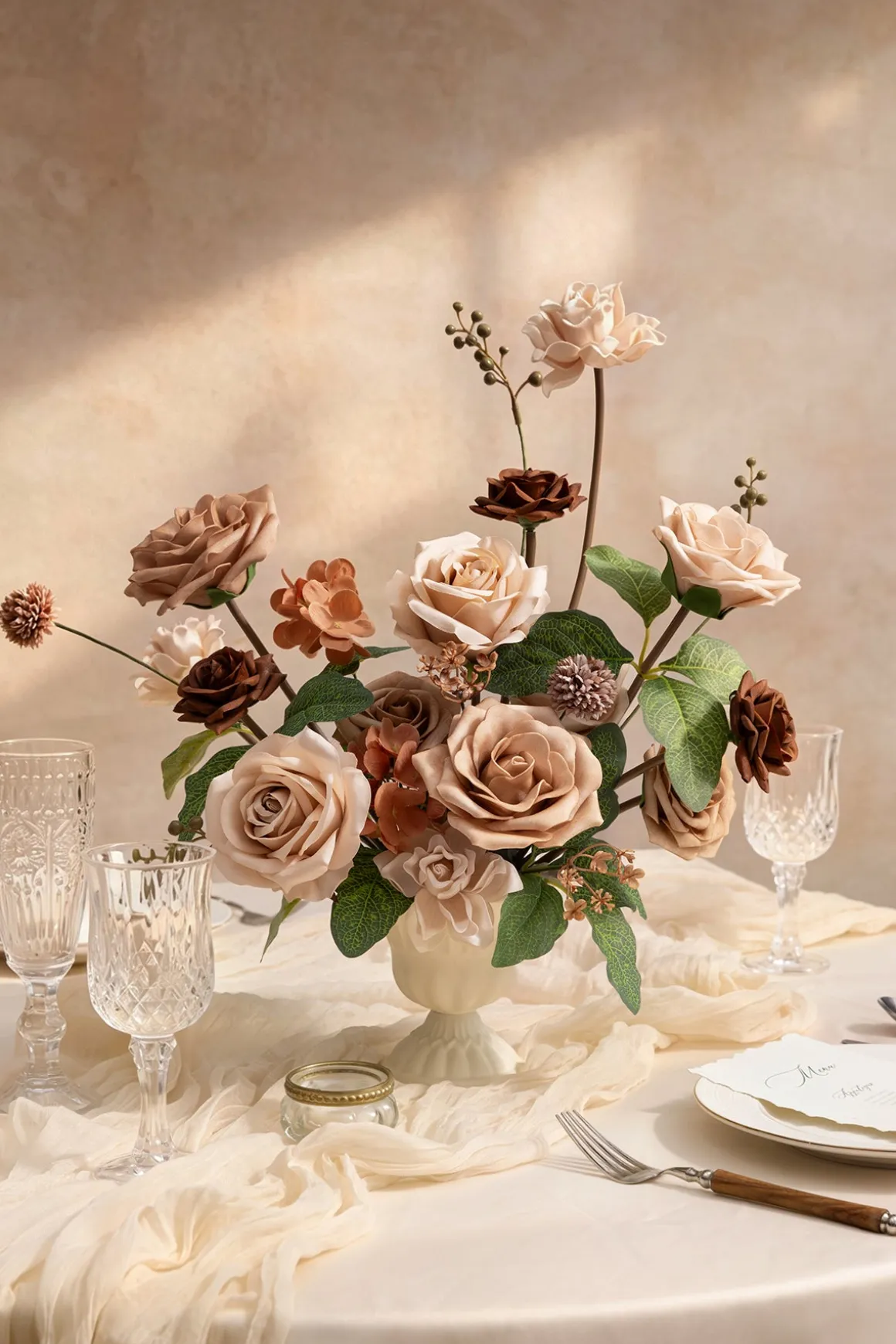 DIY Flower Box - Earth Brown & Sand Beige Roses(25pcs)