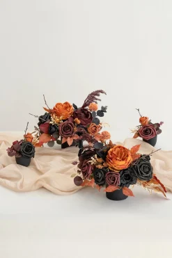 DIY Supporting Flower Boxes in Burgundy & Navy