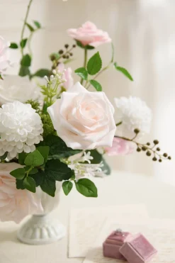 DIY Supporting Flower Boxes in Powder Pink & White
