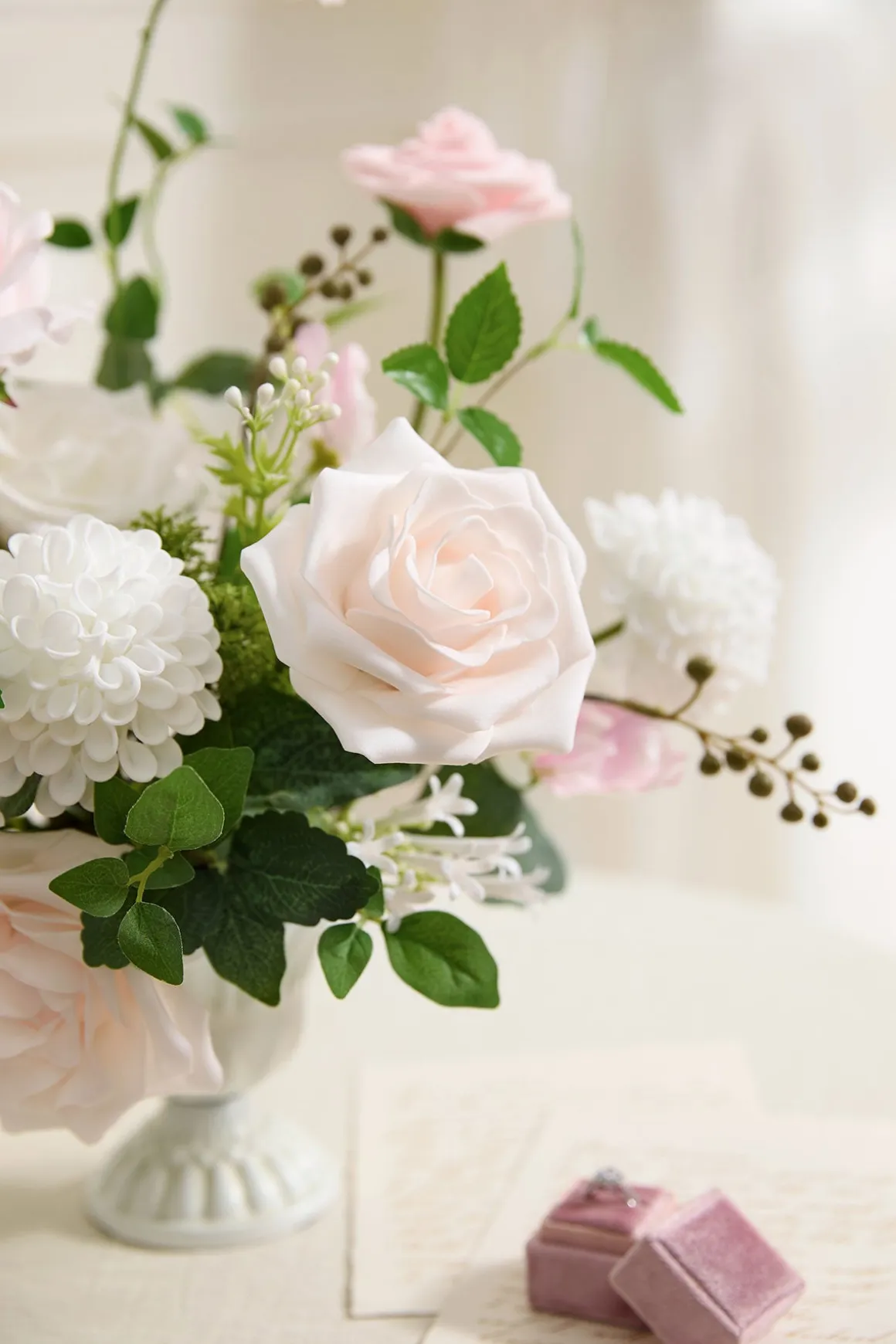 DIY Supporting Flower Boxes in Powder Pink & White