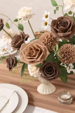 DIY Supporting Flower Boxes in Earth Brown & Cream