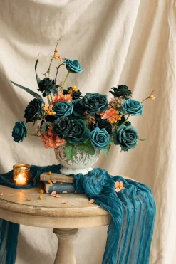 DIY Supporting Flower Boxes in Peacock Green & Emerald Green & Teal Green