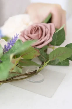 DIY Supporting Flower Boxes in Dusty Rose & Cream