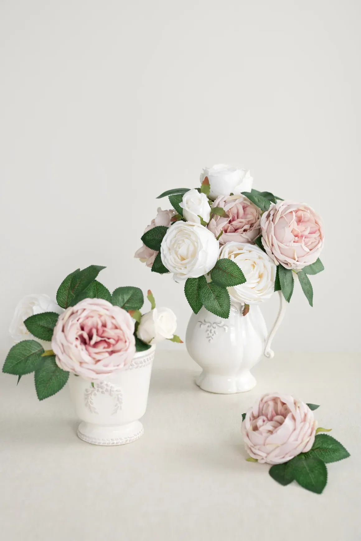 DIY Supporting Flower Boxes in Dusty Rose & Cream