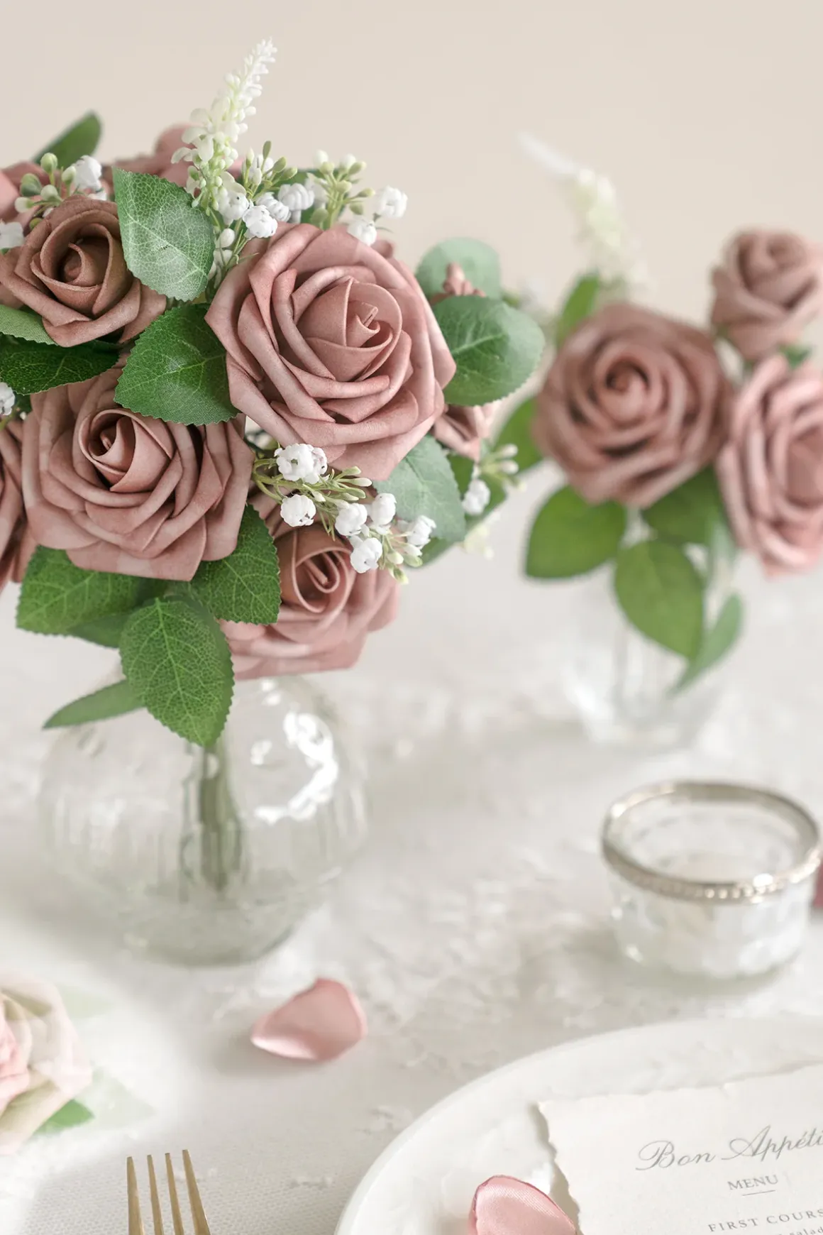 DIY Supporting Flower Boxes in Dusty Rose & Cream